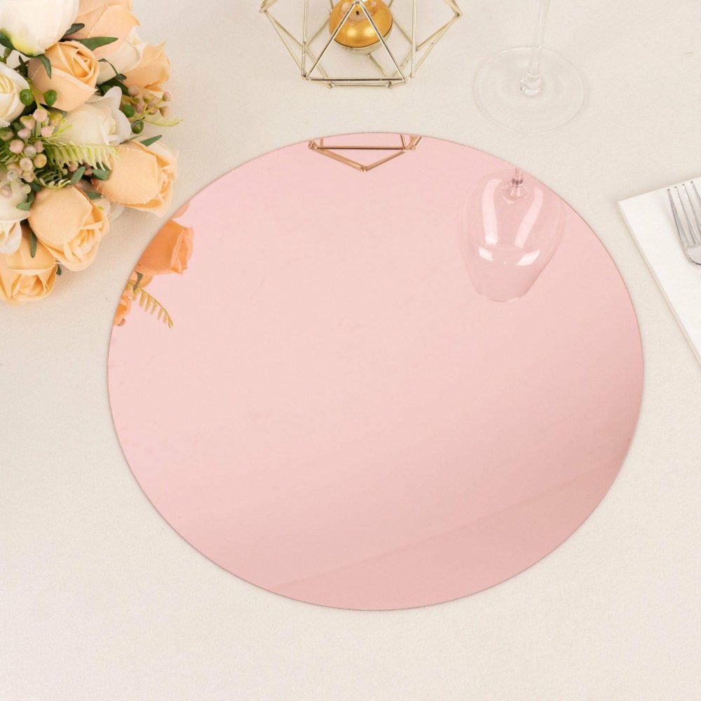 10 Pack Rose Gold Mirror Acrylic Charger Plates For Table Setting, Lightweight Round Decorative Dining Plate Chargers 13″  |   Acrylic Charger Plates Acrylic Charger Plates Acrylic Charger Plates