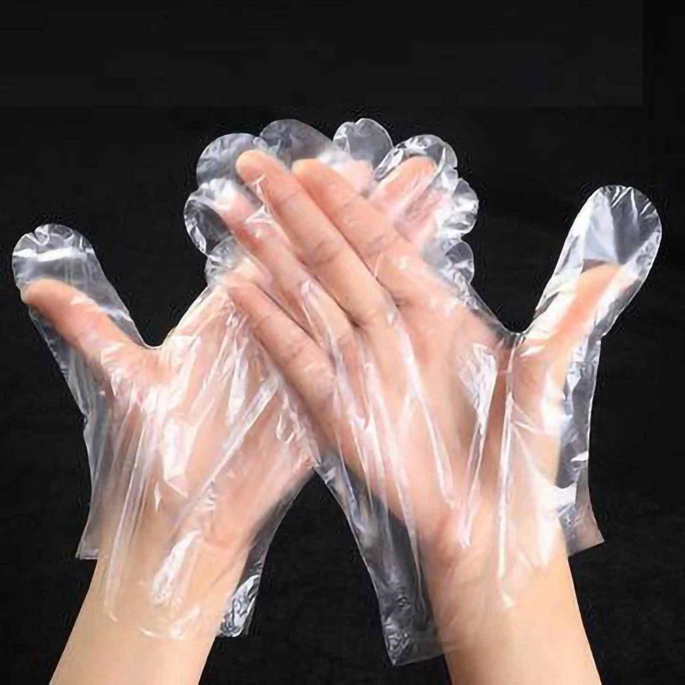 100 Pack Clear Plastic Disposable Gloves, Powder Free Multipurpose Plastic Gloves, Food Service Gloves  |   Cutlery Cutlery Cutlery