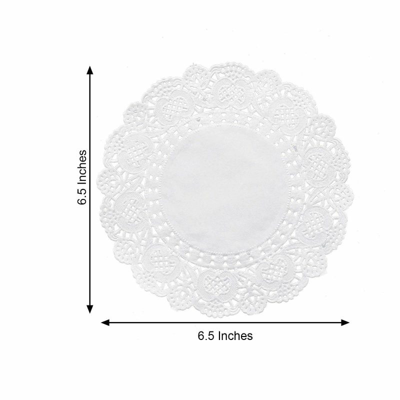 100 Pcs White Round Food Grade Paper Lace Doilies 6″  |   Mini Trays & Jars Mini Dishes & Bowls Mini Trays & Jars