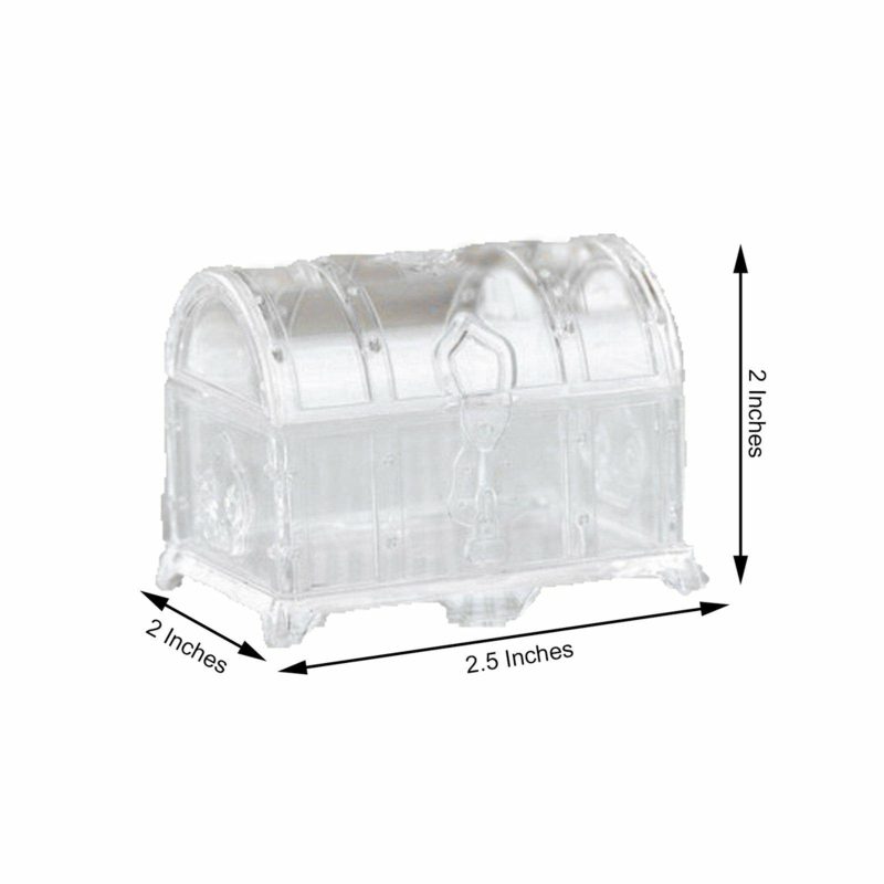 12 Pack Clear Vintage Gift Box Candy Containers, Treasure Chest Party Favor Jewelry Boxes 3″  |   Mini Trays & Jars Mini Dishes & Bowls Clear