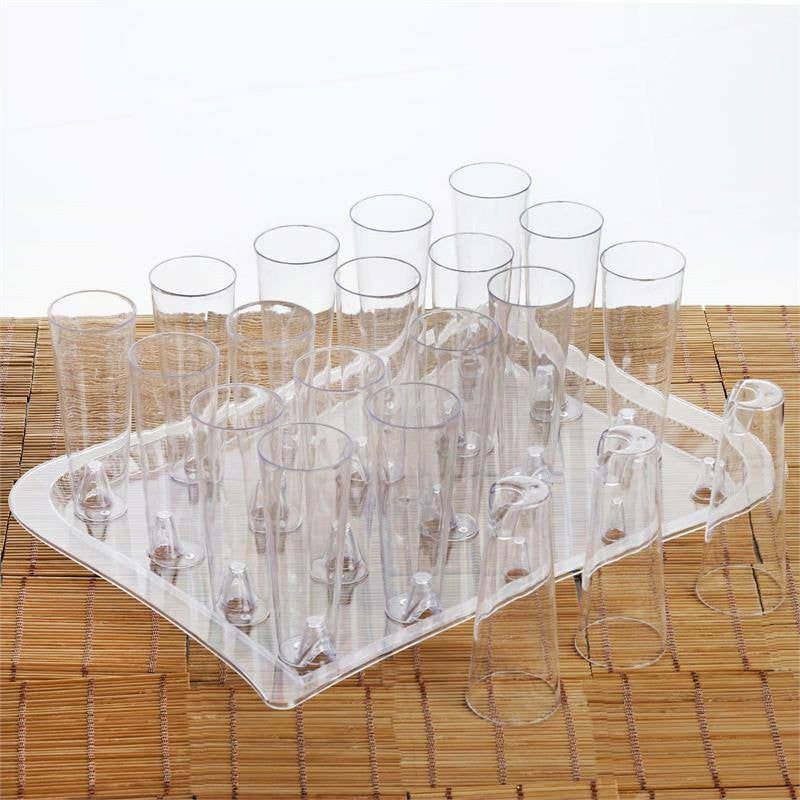 20 Pack Clear Hard Plastic Fluted Cocktail Glasses With Tray, Disposable Dessert Cups 4oz  |   Shot Glasses & Dessert Cups Disposable Cups Shot Glasses & Dessert Cups