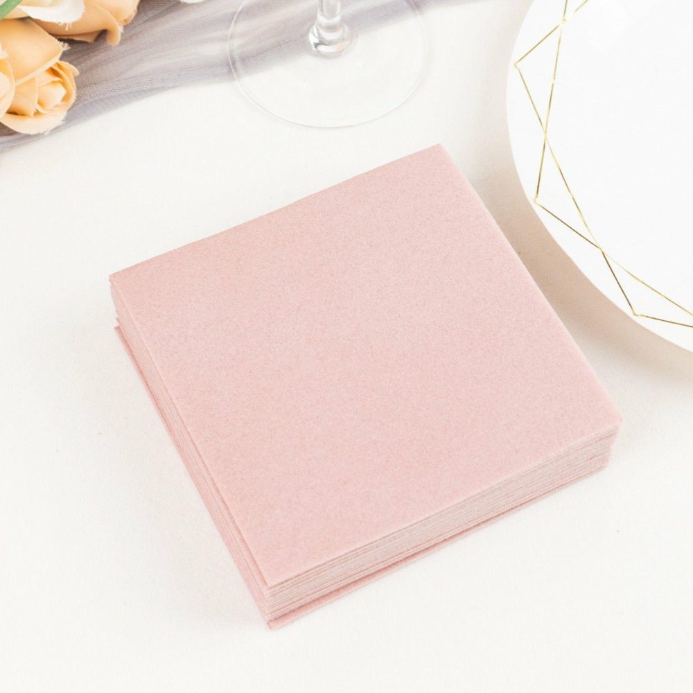 20 Pack Dusty Rose Soft Linen-Feel Airlaid Paper Beverage Napkins, Highly Absorbent Disposable Cocktail Napkins – 5″x5″  |   Airlaid Paper Napkins Airlaid Paper Napkins Airlaid Paper Napkins