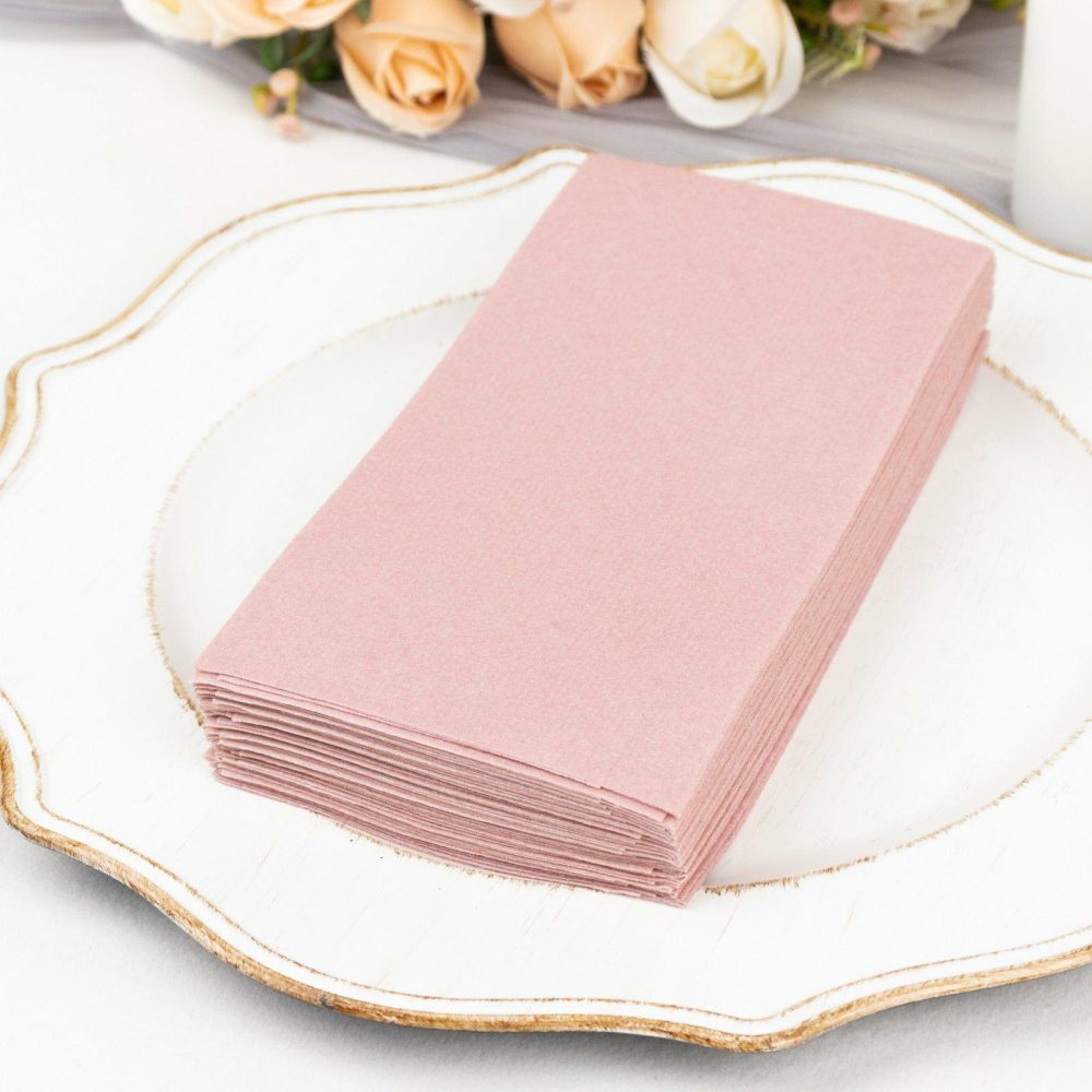 20 Pack Dusty Rose Soft Linen-Feel Airlaid Paper Party Napkins, Highly Absorbent Disposable Dinner Napkins  |   Airlaid Paper Napkins Airlaid Paper Napkins Airlaid Paper Napkins