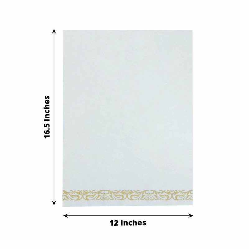 20 Pack Gold Foil White Airlaid Soft Linen-Feel Paper Dinner Napkins, Disposable Hand Towels – Scroll  |   Paper Napkins Paper Napkins Paper Napkins