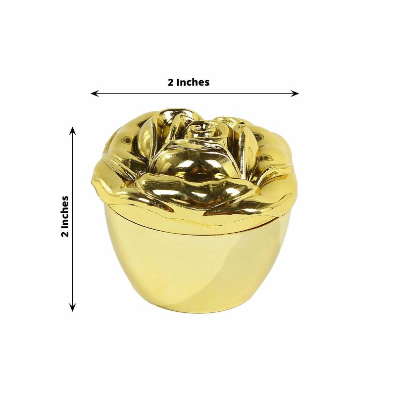 20 Pack Gold Vintage Rose Plastic Party Favor Boxes With Lids, Small Trinket Jewelry Keepsake Boxes – 2″  |   Mini Trays & Jars Mini Dishes & Bowls Mini Trays & Jars