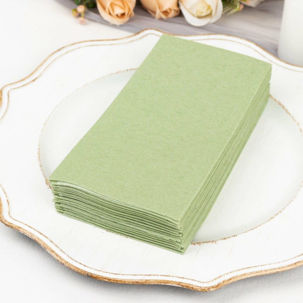 20 Pack Sage Green Soft Linen-Feel Airlaid Paper Party Napkins, Highly Absorbent Disposable Dinner Napkins  |   Airlaid Paper Napkins Airlaid Paper Napkins Airlaid Paper Napkins