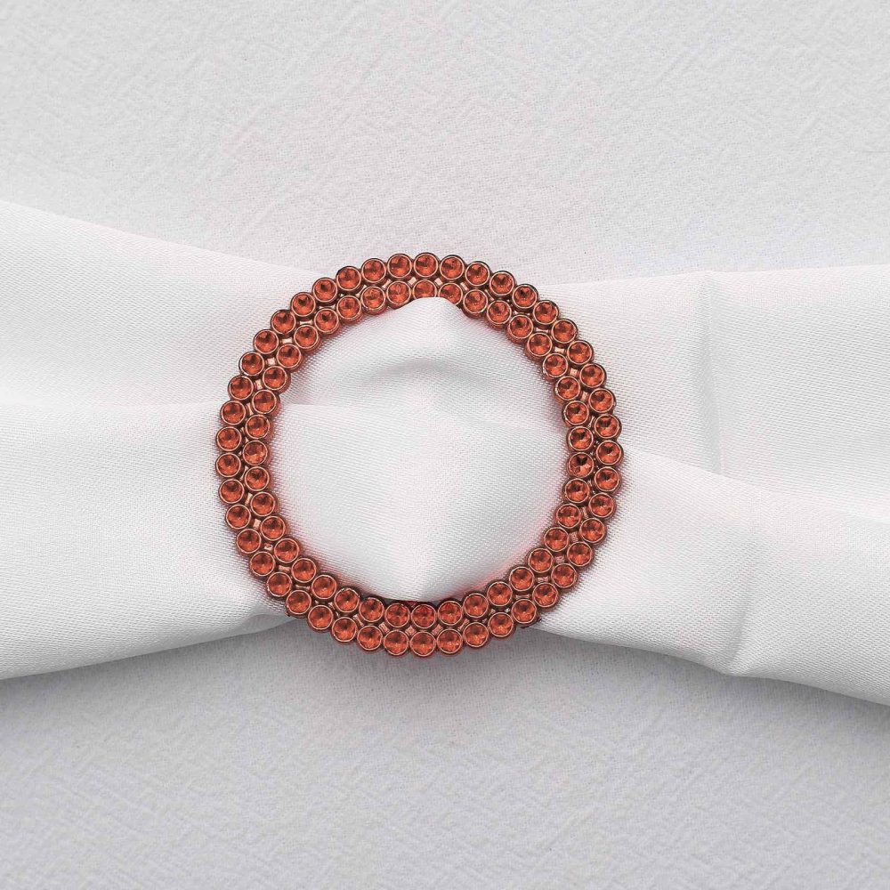 20 Pack Terracotta (Rust) Diamond Circle Chair Sash Band Buckle Pin, Rhinestone Napkin Ring Brooch 2.5″  |   Sash Buckles & Clip Pins Chair Sashes Sash Buckles & Clip Pins