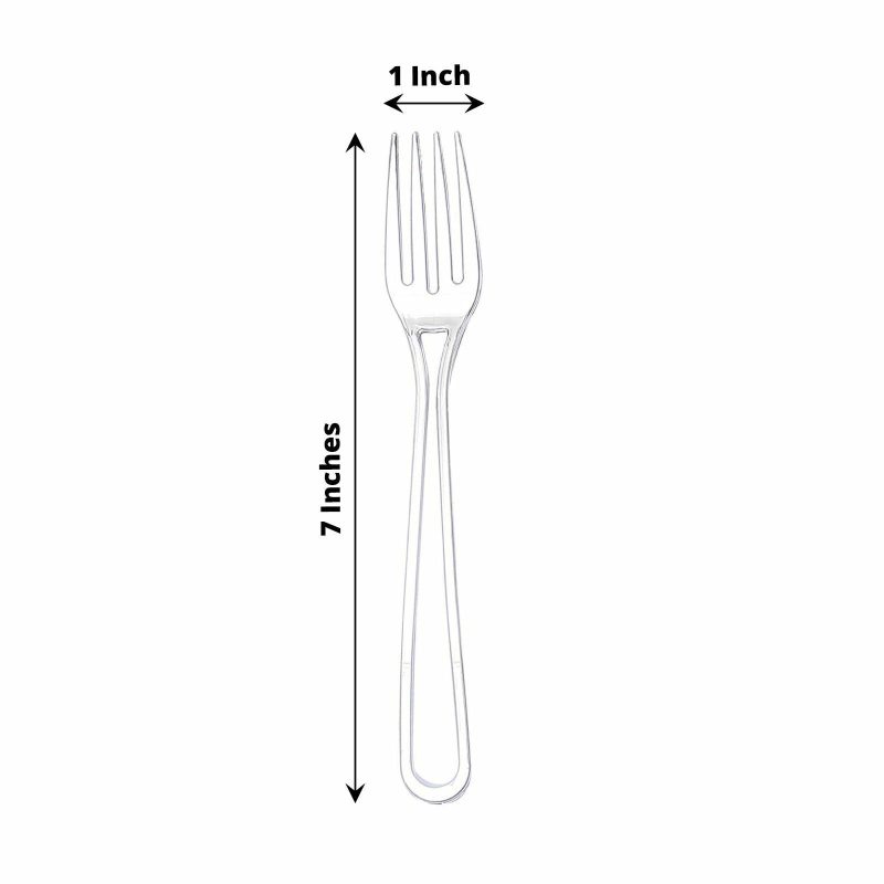 24 Pack Silver Modern Hollow Handle Design Plastic Forks, Disposable Utensils 7″  |   Cutlery Cutlery Cutlery