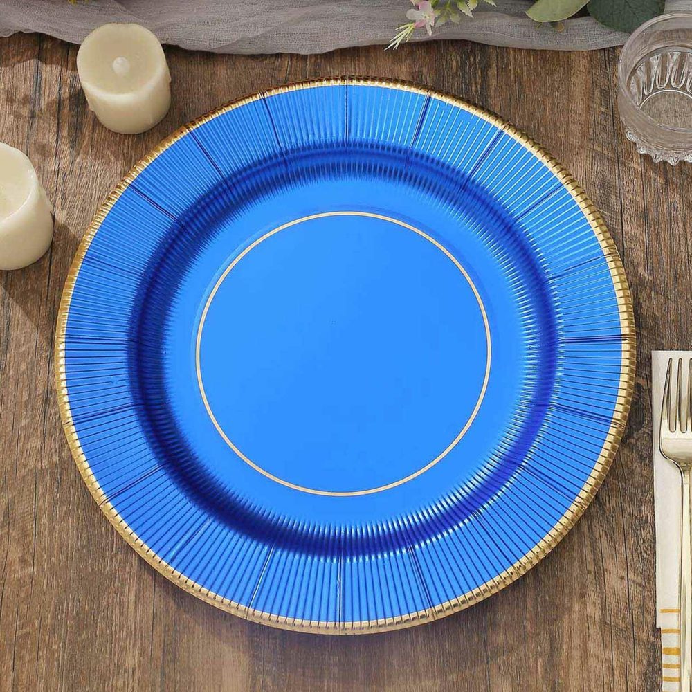 25 Pack Royal Blue Sunray Disposable Serving Plates, Heavy Duty Paper Charger Plates 350 GSM 13″  |   Eco-Friendly & Paper Plates Disposable Plates Eco-Friendly & Paper Plates