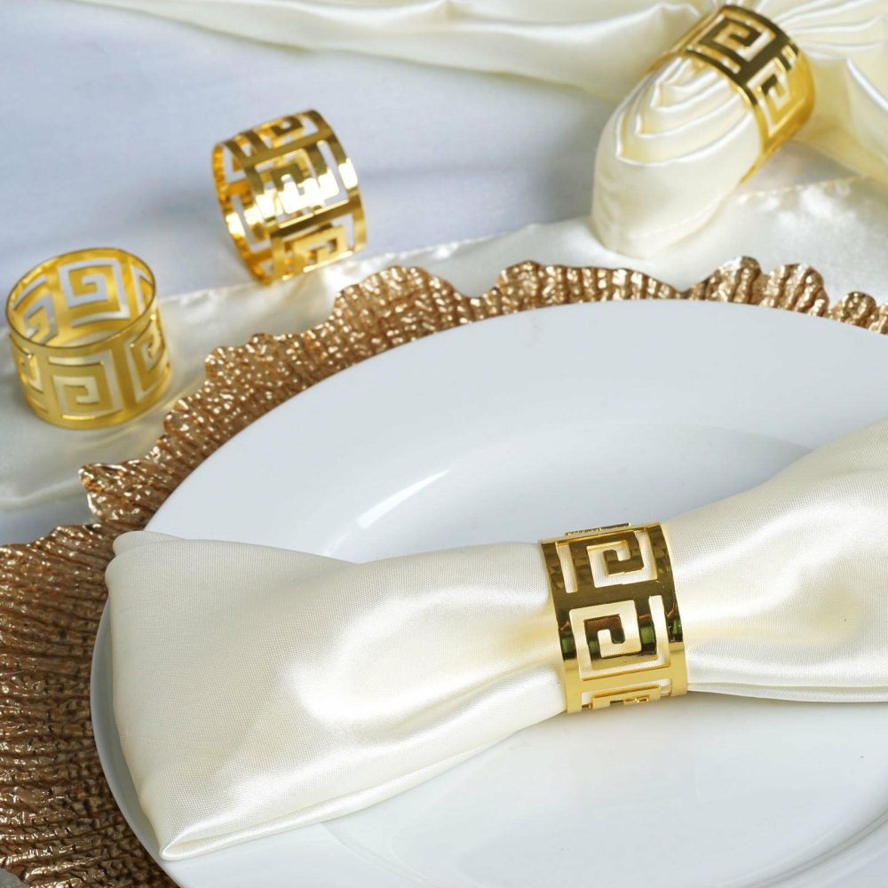 4 Pack Alluring Gold Plated Aluminum Napkin Rings  |   Napkin Rings Cloth Napkins Napkin Rings