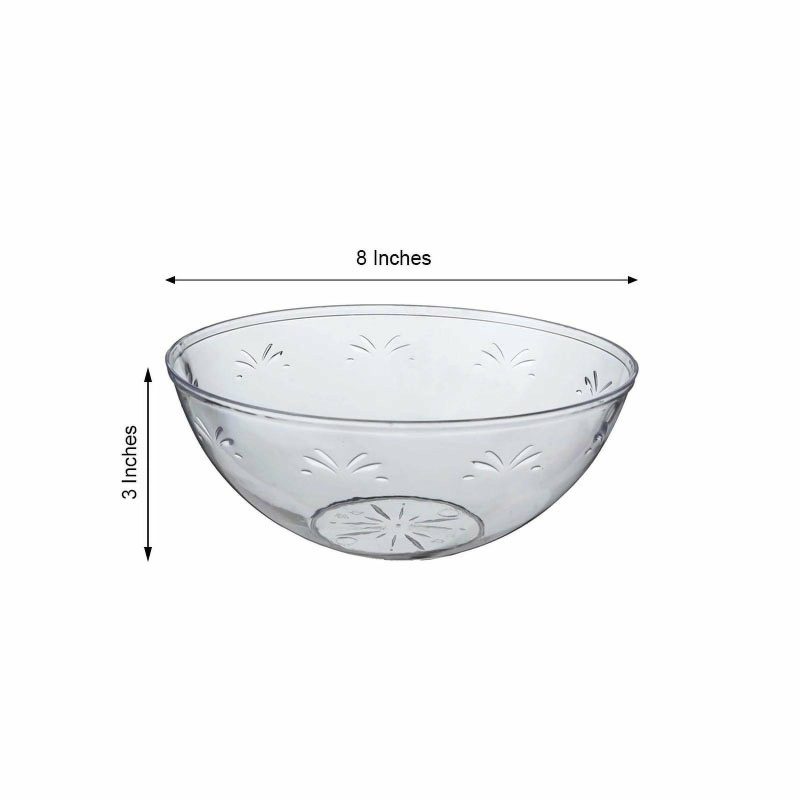 4 Pack Clear Plastic Salad Bowls, Medium Disposable Serving Dishes 32oz  |   Dessert Dishes & Snack Bowls Dessert Dishes & Snack Bowls Clear