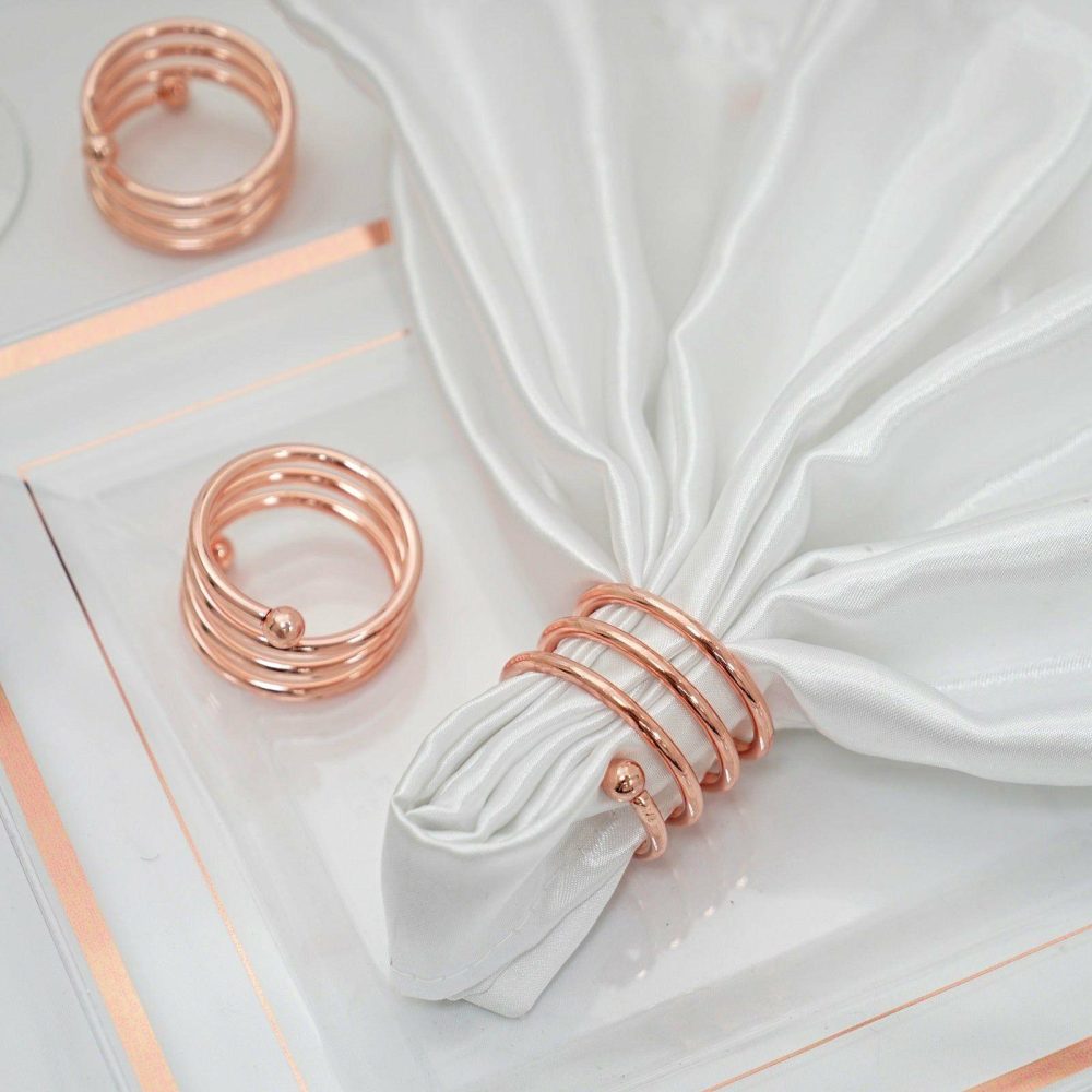 4 Pack Rose Gold Plated Spiral Aluminum Napkin Rings  |   Napkin Rings Cloth Napkins Napkin Rings