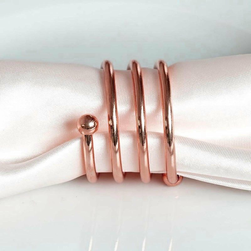 4 Pack Rose Gold Plated Spiral Aluminum Napkin Rings  |   Napkin Rings Cloth Napkins Napkin Rings