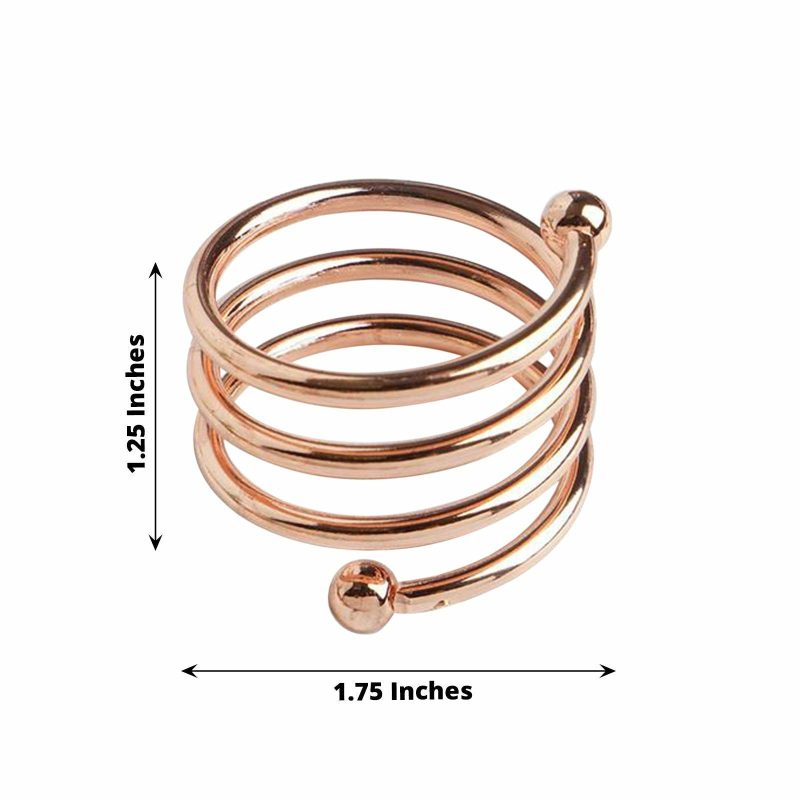 4 Pack Rose Gold Plated Spiral Aluminum Napkin Rings  |   Napkin Rings Cloth Napkins Napkin Rings