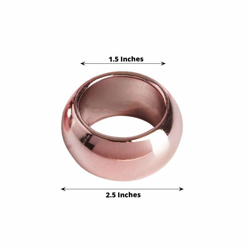 4 Pack Shiny Metallic Rose Gold Acrylic Napkin Rings  |   Napkin Rings Cloth Napkins Napkin Rings