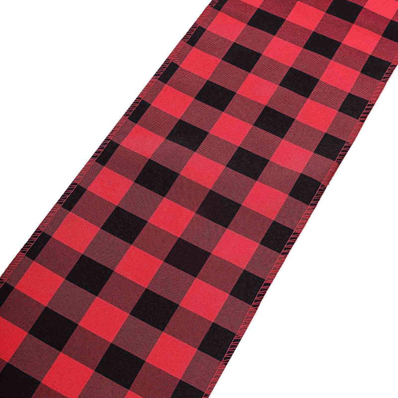 5 Pack Black / Red Buffalo Plaid Checkered Chair Sashes 6″x108″  |   Polyester Chair Sashes Black/Red