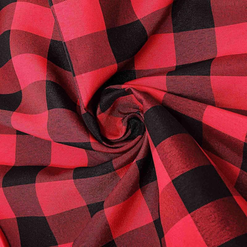 5 Pack Black / Red Buffalo Plaid Checkered Chair Sashes 6″x108″  |   Polyester Chair Sashes Black/Red