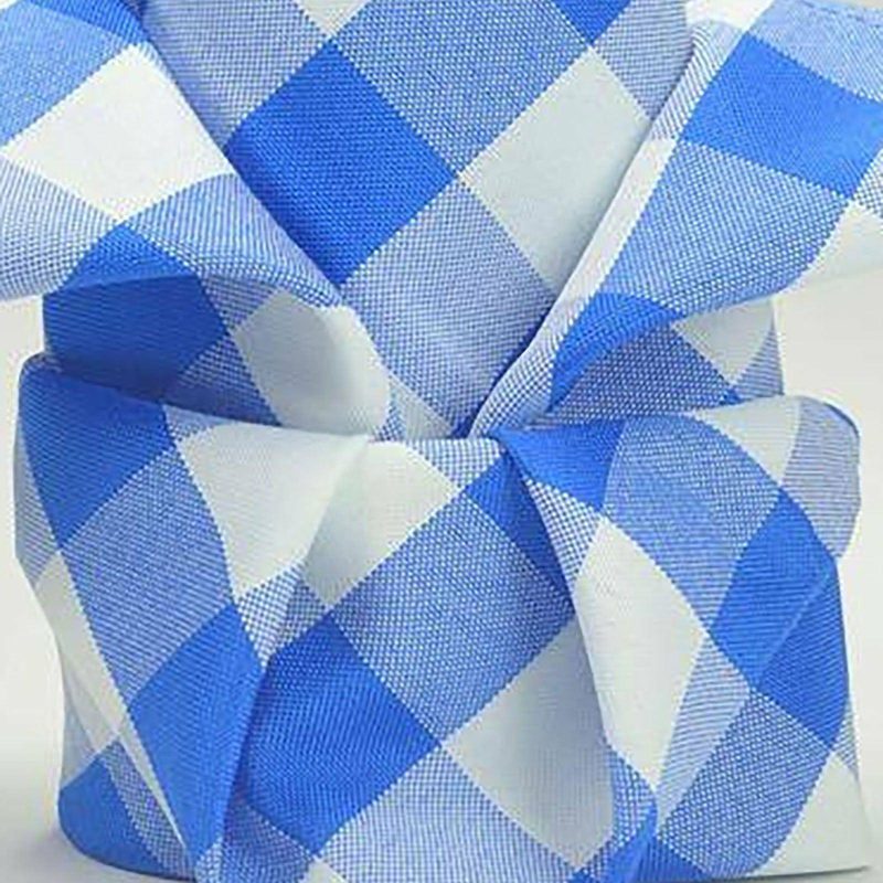 5 Pack Blue/White Buffalo Plaid Cloth Dinner Napkins, Gingham Style 15″x15″  |   Polyester Cloth Napkins Light blue