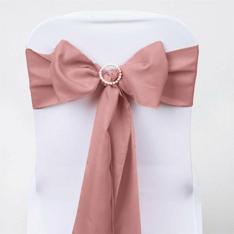 5 Pack Dusty Rose Polyester Chair Sashes 6″x108″  |   Polyester Chair Sashes Dusty rose