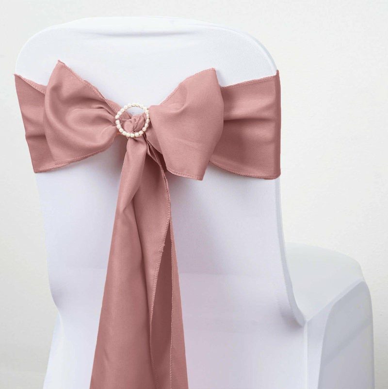 5 Pack Dusty Rose Polyester Chair Sashes 6″x108″  |   Polyester Chair Sashes Dusty rose