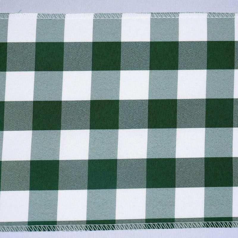 5 Pack Green / White Buffalo Plaid Checkered Chair Sashes 6″x108″  |   Polyester Chair Sashes Green