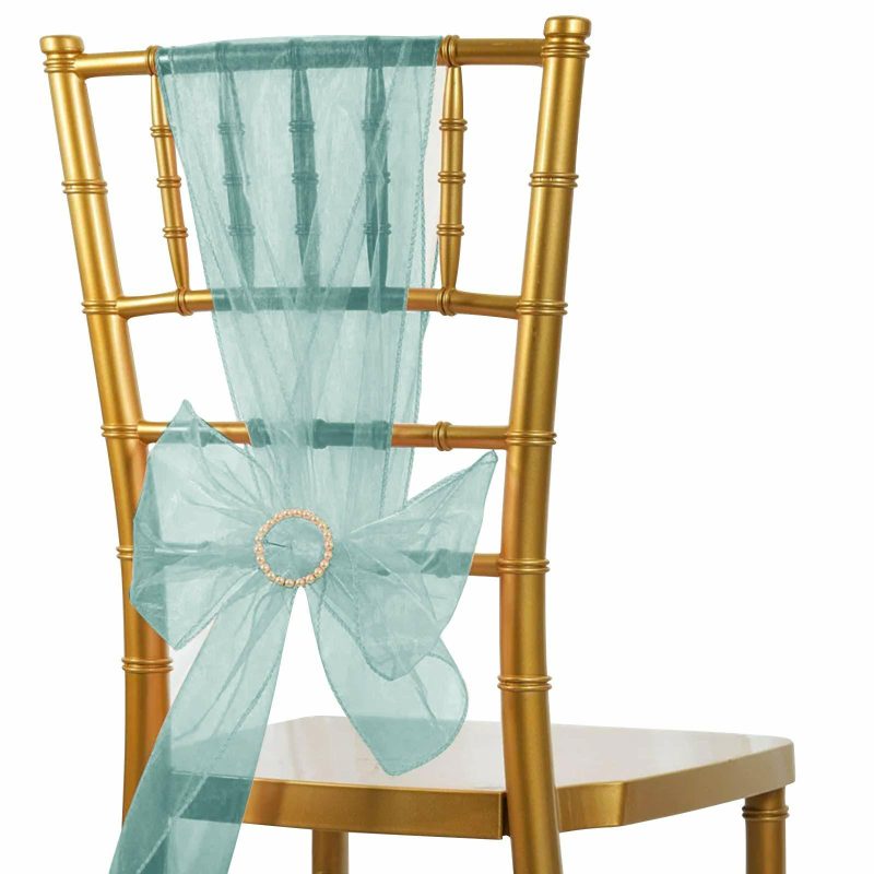 5 Pack Hunter Emerald Green Sheer Organza Chair Sashes 6″x108″  |   Organza & Chiffon Chair Sashes Hunter Emerald Green