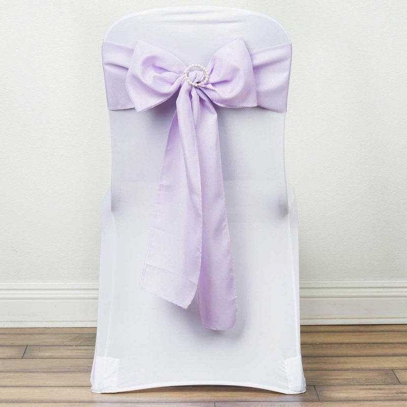 5 Pack Lavender Lilac Polyester Chair Sashes 6″x108″  |   Polyester Chair Sashes Lavender Lilac