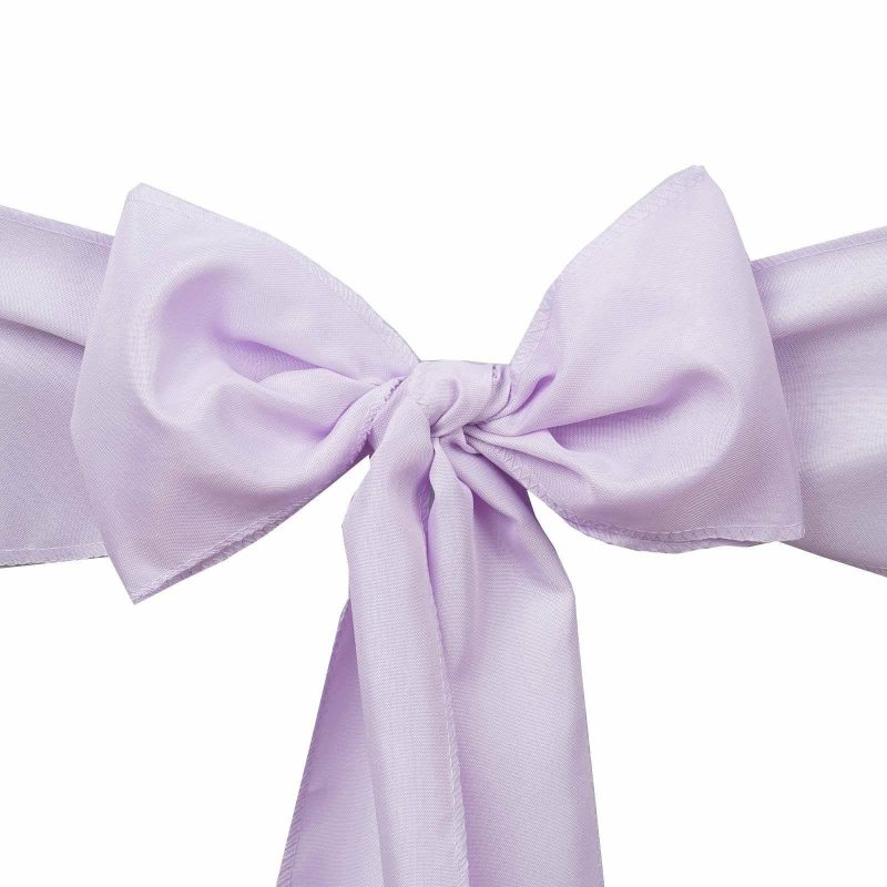 5 Pack Lavender Lilac Polyester Chair Sashes 6″x108″  |   Polyester Chair Sashes Lavender Lilac