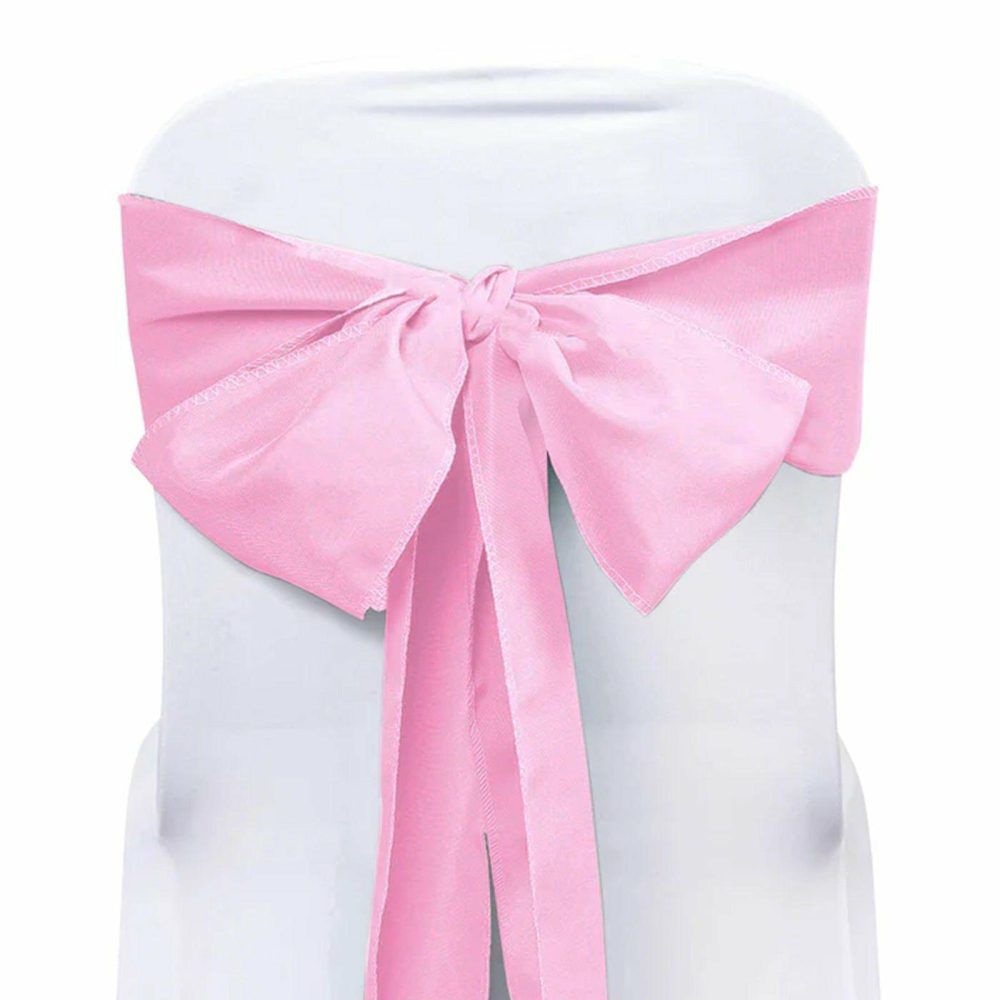 5 Pack Pink Polyester Chair Sashes 6″x108″  |   Polyester Chair Sashes Pink