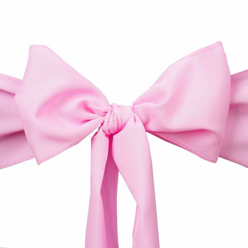 5 Pack Pink Polyester Chair Sashes 6″x108″  |   Polyester Chair Sashes Pink