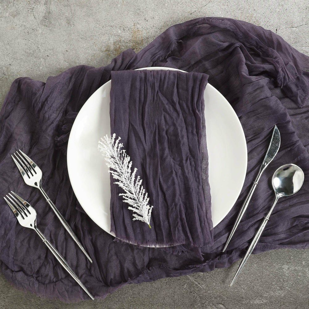 5 Pack Purple Gauze Cheesecloth Boho Dinner Napkins 24″x19″  |   Gauze Cheesecloth Cloth Napkins Gauze Cheesecloth