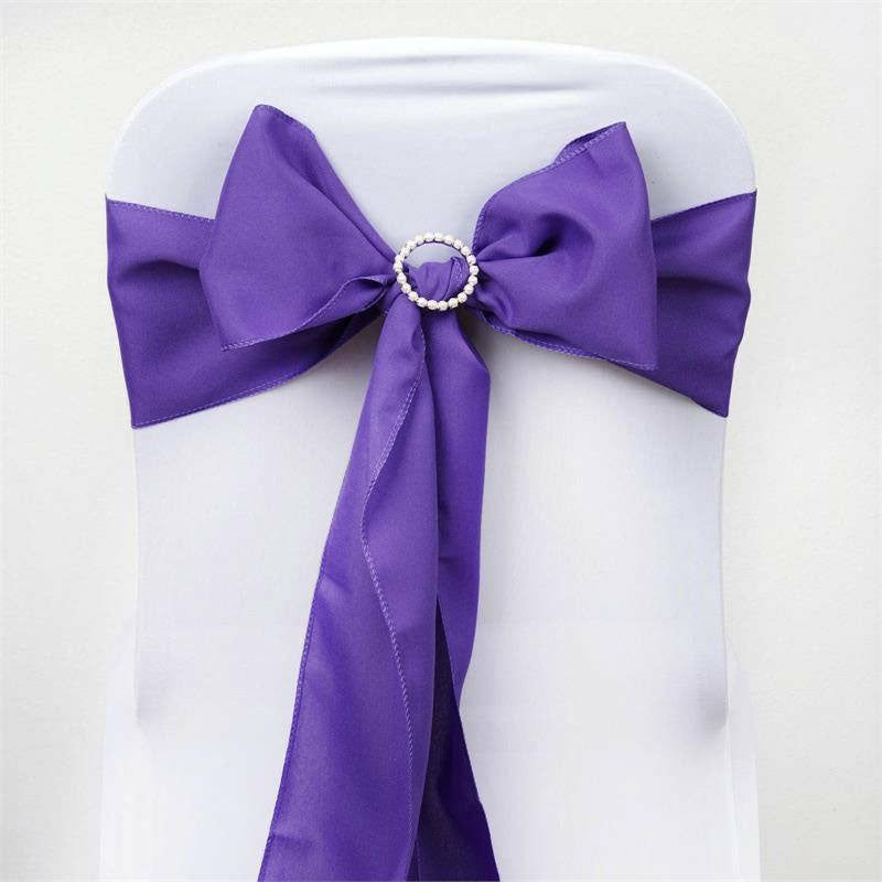 5 Pack Purple Polyester Chair Sashes 6″x108″  |   Polyester Chair Sashes Polyester