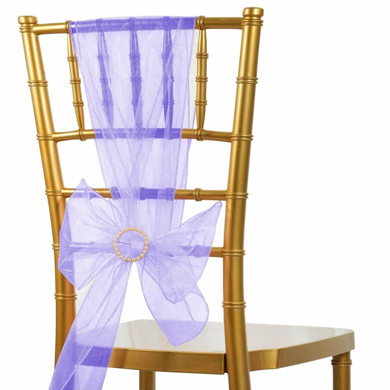 5 Pack Purple Sheer Organza Chair Sashes 6″x108″  |   Organza & Chiffon Chair Sashes Organza & Chiffon