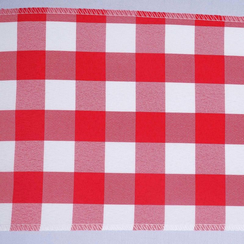 5 Pack Red / White Buffalo Plaid Checkered Chair Sashes 6″x108″  |   Polyester Chair Sashes Polyester