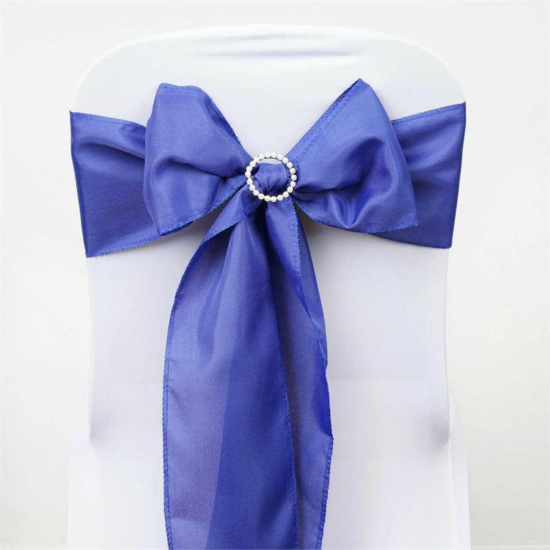 5 Pack Royal Blue Polyester Chair Sashes 6″x108″  |   Polyester Chair Sashes Polyester