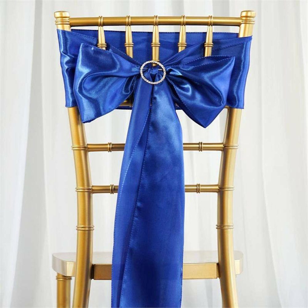 5 Pack Royal Blue Satin Chair Sashes 6″x106″  |   Satin & Taffeta Chair Sashes Royal blue