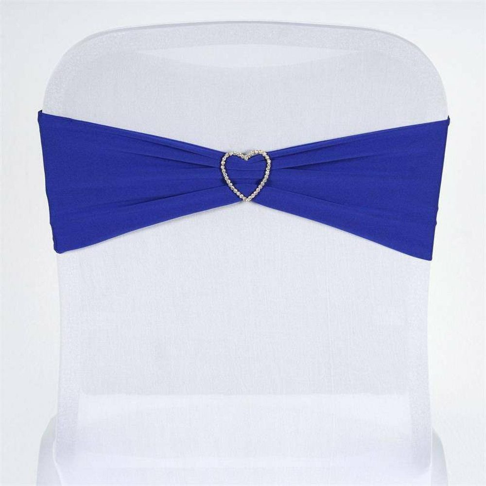 5 Pack Royal Blue Spandex Stretch Chair Sashes Bands Heavy Duty with Two Ply Spandex – 5″x12″  |   Spandex Fitted Chair Sashes Royal blue