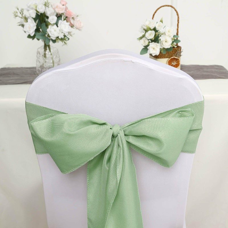 5 Pack Sage Green Polyester Chair Sashes 6″x108″  |   Polyester Chair Sashes Polyester