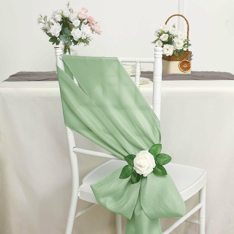 5 Pack Sage Green Polyester Chair Sashes 6″x108″  |   Polyester Chair Sashes Polyester