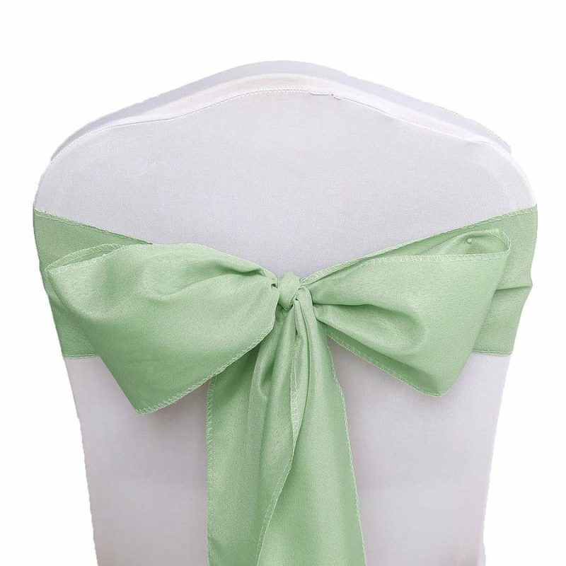 5 Pack Sage Green Polyester Chair Sashes 6″x108″  |   Polyester Chair Sashes Polyester