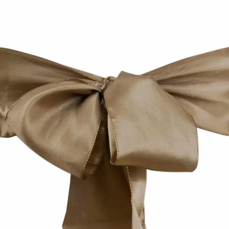 5 Pack Taupe Satin Chair Sashes 6″x106″  |   Satin & Taffeta Chair Sashes Satin & Taffeta