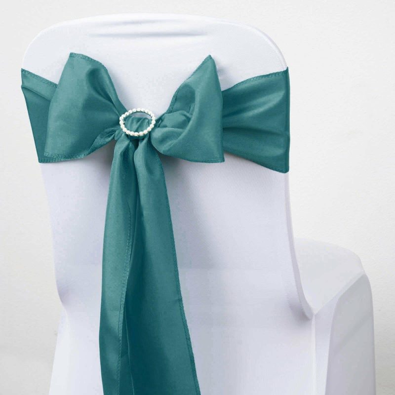 5 Pack Turquoise Polyester Chair Sashes 6″x108″  |   Polyester Chair Sashes Polyester