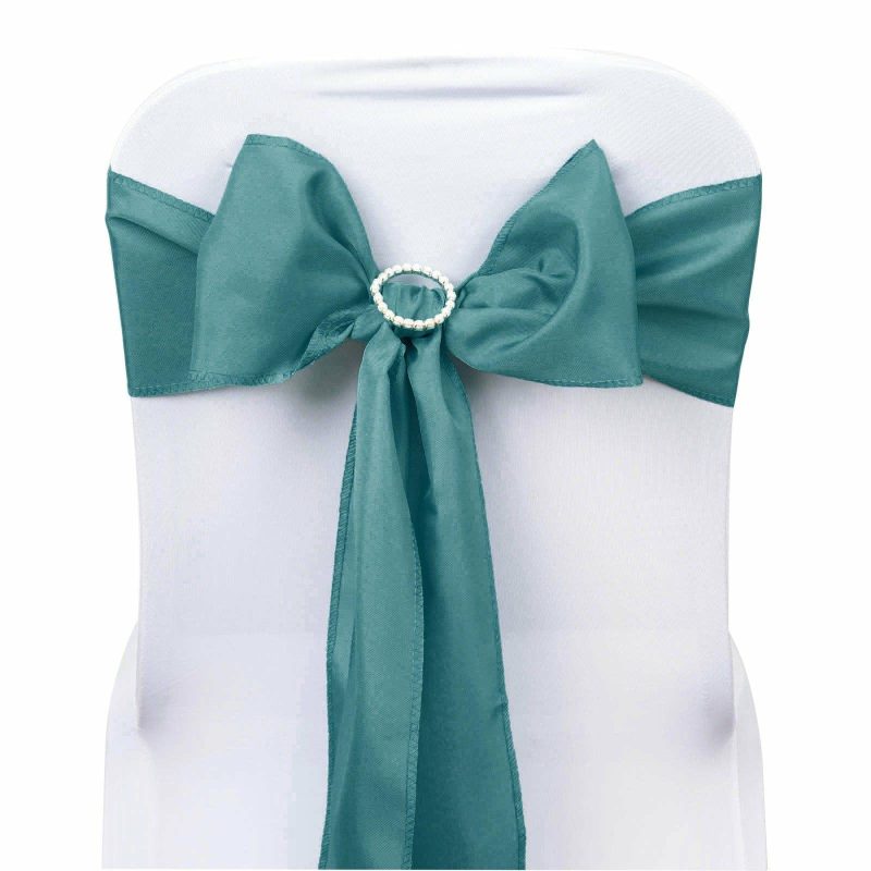 5 Pack Turquoise Polyester Chair Sashes 6″x108″  |   Polyester Chair Sashes Polyester