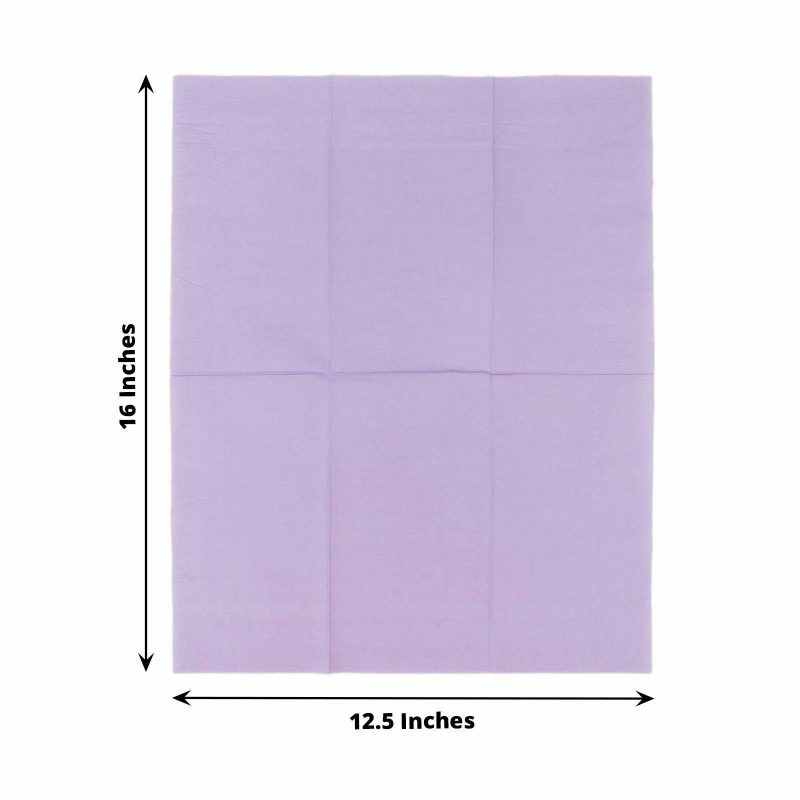 50 Pack 2 Ply Soft Lavender Lilac Dinner Paper Napkins, Disposable Wedding Reception Party Napkins  |   Paper Napkins Paper Napkins Lavender Lilac