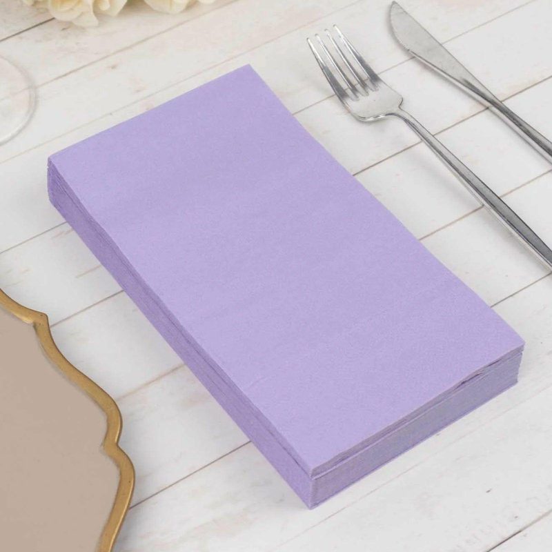 50 Pack 2 Ply Soft Lavender Lilac Dinner Paper Napkins, Disposable Wedding Reception Party Napkins  |   Paper Napkins Paper Napkins Lavender Lilac