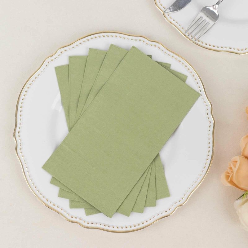 50 Pack 2 Ply Soft Sage Green Dinner Paper Napkins, Disposable Wedding Reception Party Napkins  |   Paper Napkins Paper Napkins Paper Napkins