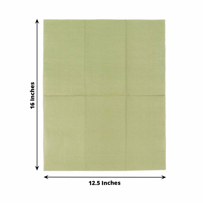 50 Pack 2 Ply Soft Sage Green Dinner Paper Napkins, Disposable Wedding Reception Party Napkins  |   Paper Napkins Paper Napkins Paper Napkins