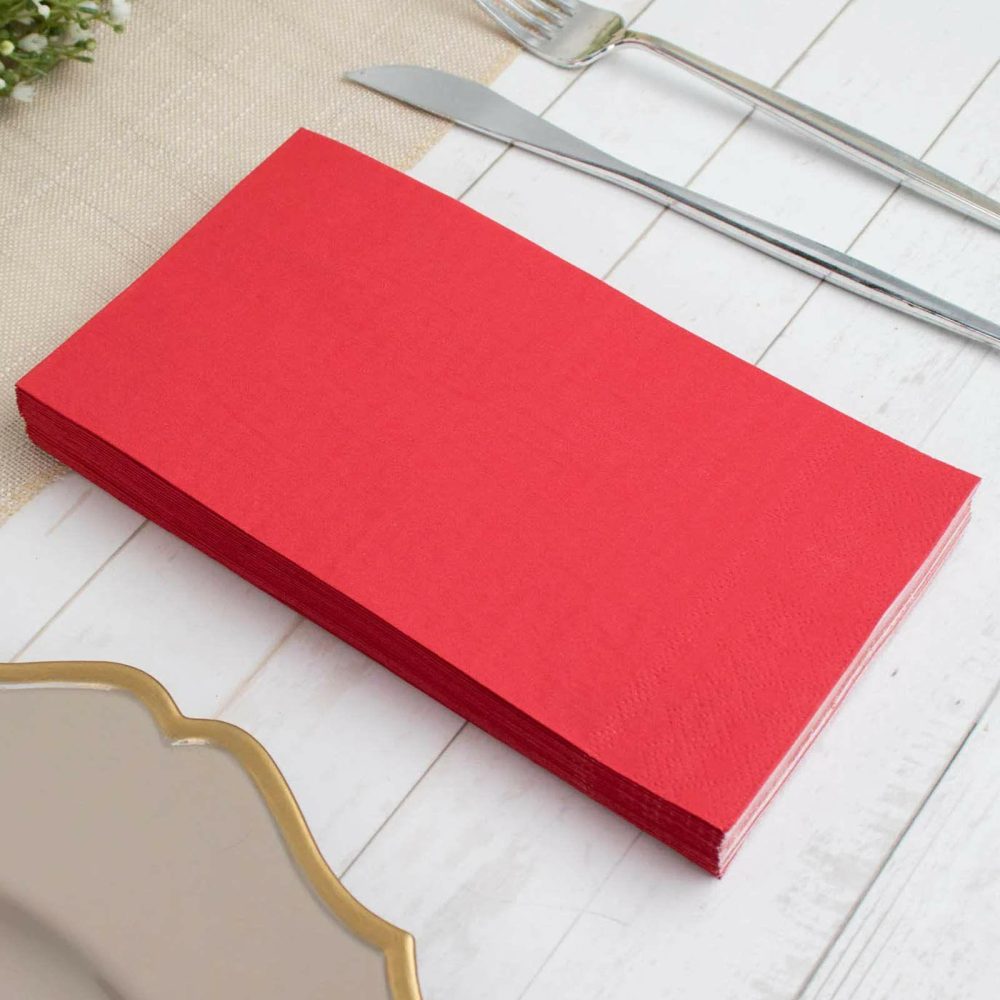 50 Pack Soft Red Dinner Party Paper Napkins, Wedding Reception Cocktail Beverage Napkins 2 Ply  |   Paper Napkins Paper Napkins Paper Napkins