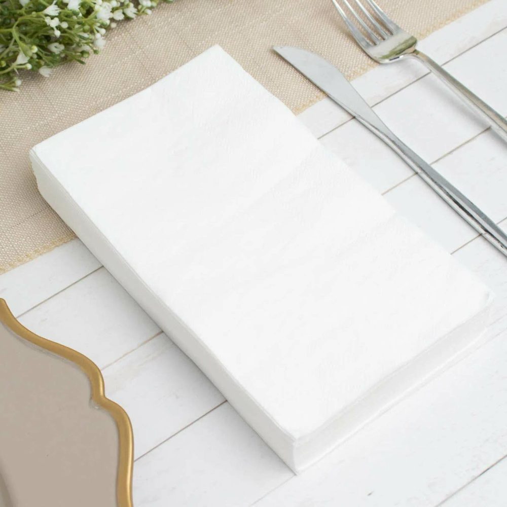 50 Pack Soft White Dinner Party Paper Napkins, Wedding Reception Cocktail Beverage Napkins 2 Ply  |   Paper Napkins Paper Napkins Paper Napkins