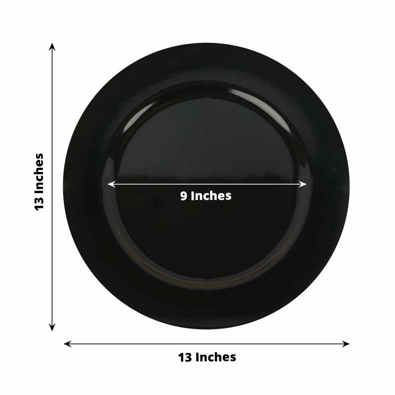 6 Pack Black Round Acrylic Plastic Charger Plates, Dinner Party Table Decor 13″  |   Acrylic Charger Plates Acrylic Charger Plates Acrylic Charger Plates